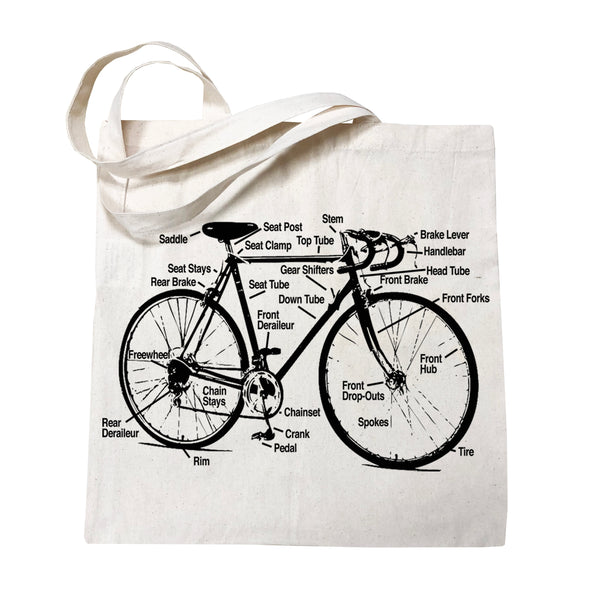 Racing Bike Diagram Tote Bag