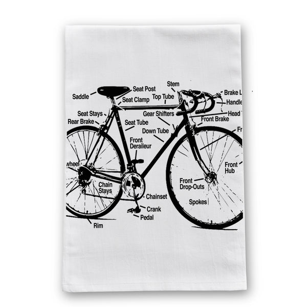 Racing Bicycle Diagram Kitchen Towel